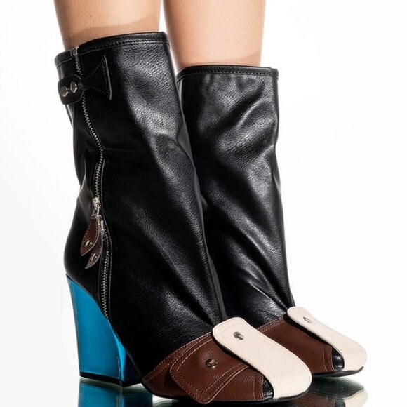 SERVING IT UP  !  MULTI COLORED CHUNKY BOOTIE ( BRAND NEW !!!!!!!! ) - Picture 1 of 7
